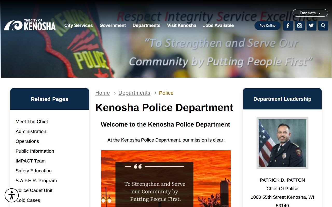 Kenosha Recent Bookings city police image