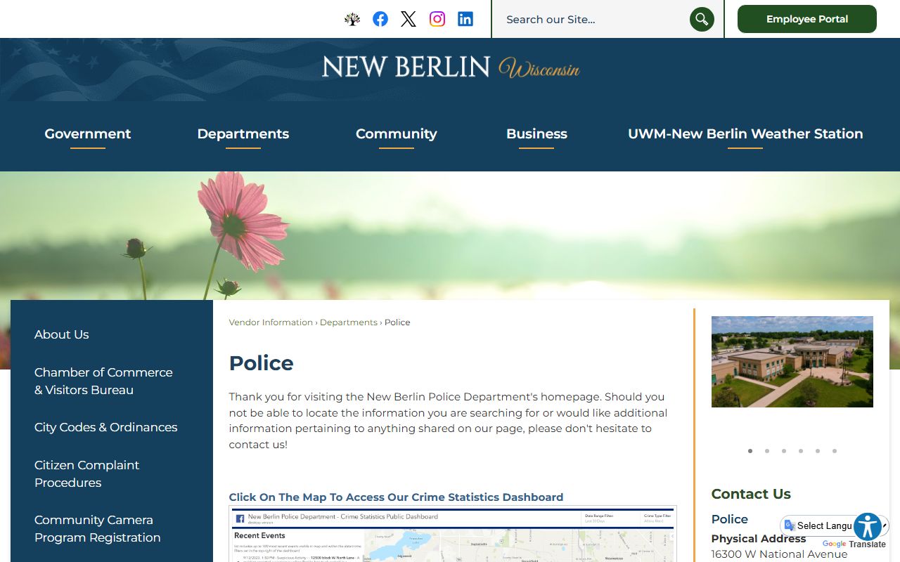 New Berlin Recent Bookings city image from the police department