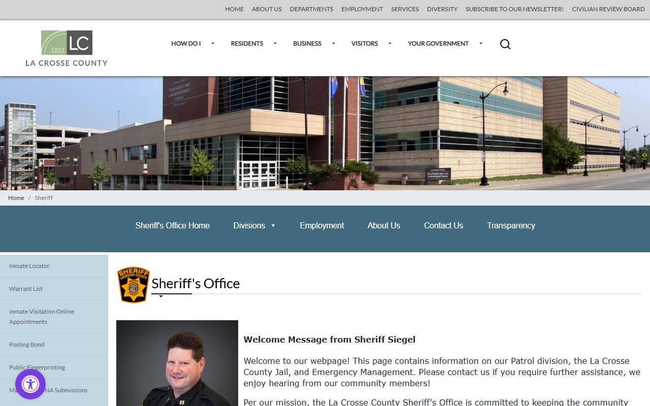 La Crosse Recent Bookings image from the La Crosse County Sheriff's Office