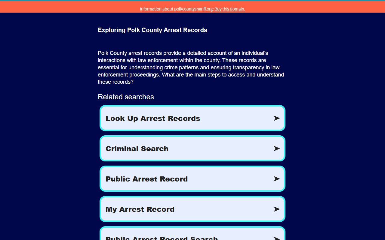 Polk County Recent Bookings county image from the sheriff's office